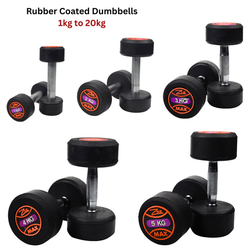 Rubber Coated Dumbbells